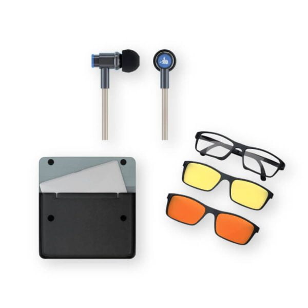 Work Bundle – EMF Radiation Protection Laptop Sleeve, Versa Glasses, and EMF-Free Earbuds